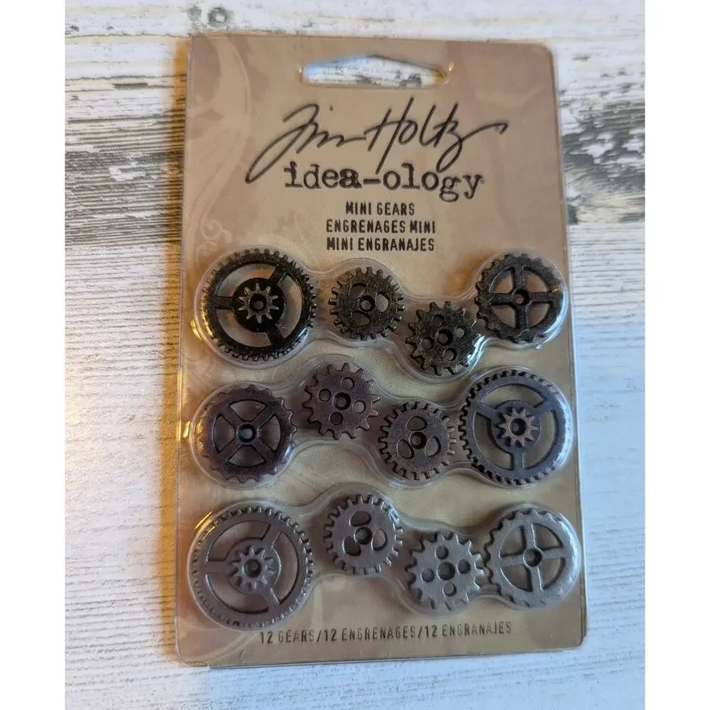 TIM HOLTZ Idea-ology Ephemera Ribbon Gears Steampunk Mixed Media Bundle Lot of 3 - Picture 2 of 11